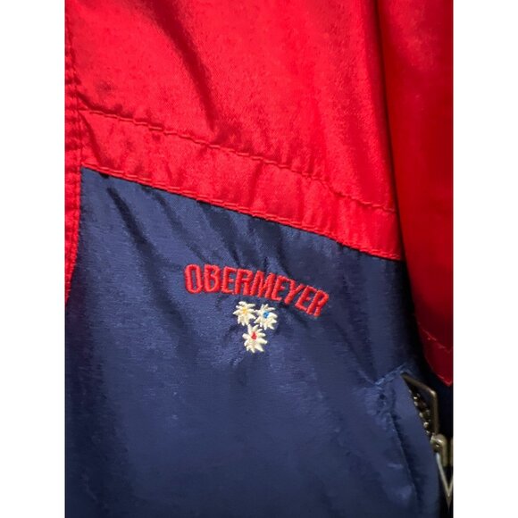 Obermeyer Vintage 90's Red and Blue Reversible Hoodie Puffer Ski Jacket - Picture 6 of 13